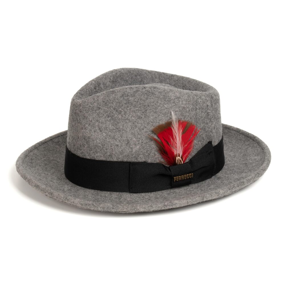 5644 Gangster 100% Austrailian Wool Crushable Fedora Hat - Removable
